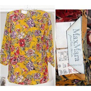 Max Mara - Vintage Popover Silk Blouse + Shoulder Pads, 1980s - Oversize